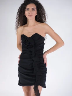 ALESSANDRA RICH Abiti<ABITO BUSTIER IN GEORGETTE DI SETA Nero