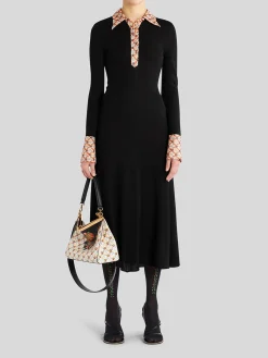 ETRO Abiti<ABITO CHEMISIER CON BORDATURE FLOREALI Nero