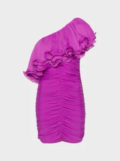 ROTATE BIRGER CHRISTENSEN Abiti<ABITO CHIFFON ASYMMETRIC Fuxia