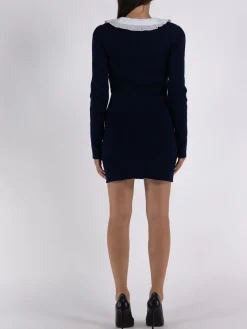 ALESSANDRA RICH Abiti<ABITO CORTO CON COLLO Bianco, Blu