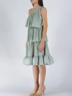 LANVIN Abiti<ABITO CORTO MONOSPALLA PLISSETTATO Verde