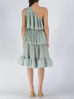 LANVIN Abiti<ABITO CORTO MONOSPALLA PLISSETTATO Verde