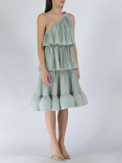LANVIN Abiti<ABITO CORTO MONOSPALLA PLISSETTATO Verde