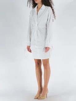 ANDREADAMO Abiti<ABITO CORTO WITH RIBBED KNIT Bianco
