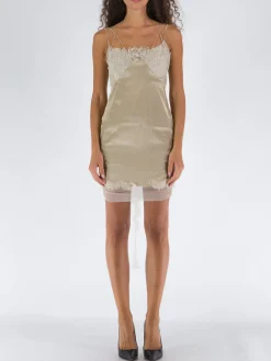 AC9 Abiti<ABITO DOUBLE LINGERIE DRESS Beige