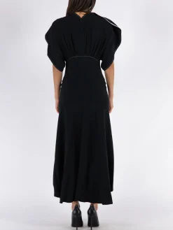 VICTORIA BECKHAM Abiti<ABITO GATHERED DOLMAN MIDI Nero