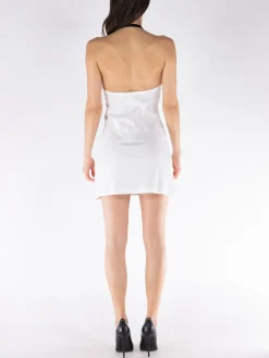 COURREGES Abiti<ABITO HOLISTIC BUCKLE 90'S RIBS Bianco