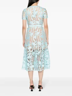 SELF-PORTRAIT Abiti<ABITO LIGHT BLUE LACE MIDI Azzurro