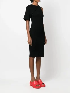 COURREGES Abiti<ABITO LONG ASYMETRICAL Nero