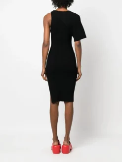 COURREGES Abiti<ABITO LONG ASYMETRICAL Nero