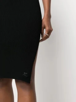 COURREGES Abiti<ABITO LONG ASYMETRICAL Nero