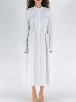 JIL SANDER Abiti<ABITO MIDI CON BOTTONI Bianco