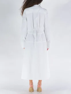JIL SANDER Abiti<ABITO MIDI CON BOTTONI Bianco