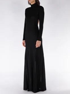 TOM FORD Abiti<ABITO MIDI DA SERA CON RETRO APERTO Nero