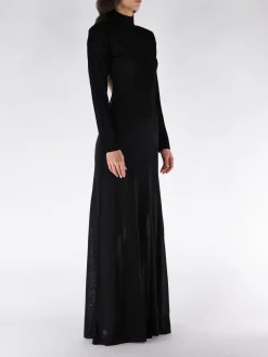 TOM FORD Abiti<ABITO MIDI DA SERA CON RETRO APERTO Nero