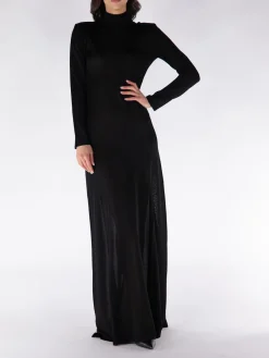 TOM FORD Abiti<ABITO MIDI DA SERA CON RETRO APERTO Nero