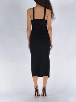 JONATHAN SIMKHAI Abiti<ABITO MIDI DARYA COMPACT RIB S/L RUCHED Nero
