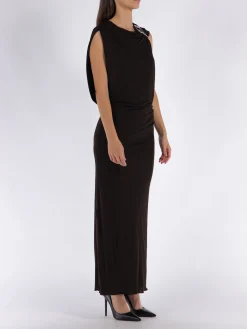 Abiti<ABITO MIDI DRAPED Nero