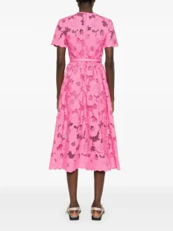 SELF-PORTRAIT Abiti<ABITO MIDI FLORAL LACE Rosa
