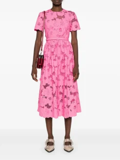 SELF-PORTRAIT Abiti<ABITO MIDI FLORAL LACE Rosa