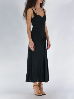 JONATHAN SIMKHAI Abiti<ABITO MIDI NAOMI DRAPED JERSEY Nero