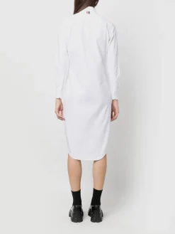 THOM BROWNE Abiti<ABITO MIDI POINT COLLAR Bianco