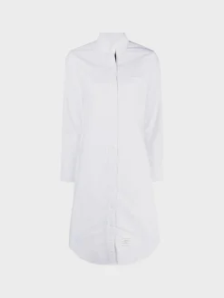 THOM BROWNE Abiti<ABITO MIDI POINT COLLAR Bianco