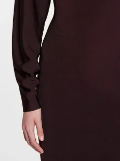 LANVIN Abiti<ABITO MIDI SIDE SLIT Marrone