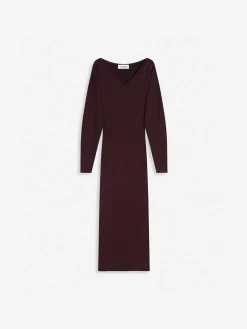 LANVIN Abiti<ABITO MIDI SIDE SLIT Marrone