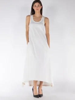 JIL SANDER Abiti<ABITO MIDI SLEEVELESS Bianco