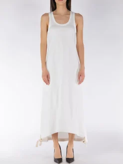 JIL SANDER Abiti<ABITO MIDI SLEEVELESS Bianco