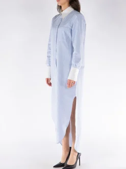 THOM BROWNE Abiti<ABITO MIDI STRIPED COTTON Bianco, Blu