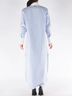 THOM BROWNE Abiti<ABITO MIDI STRIPED COTTON Bianco, Blu