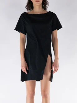 COURREGES Abiti<ABITO MINI COLLO A BARCA Nero