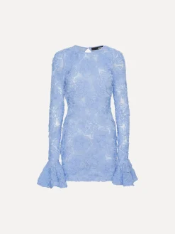 ROTATE BIRGER CHRISTENSEN Abiti<ABITO MINI FLOWER MESH Azzurro