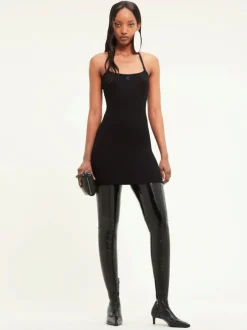 COURREGES Abiti<ABITO MINI IN MAGLIA STRAP RIB Nero