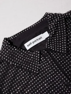 SELF-PORTRAIT Abiti<ABITO MINI RHINESTONE Nero