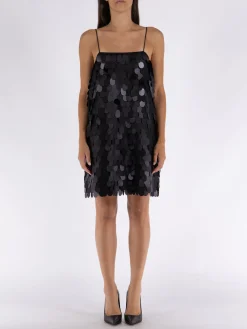 ROTATE BIRGER CHRISTENSEN Abiti<ABITO MINI SEQUIN SLIP Nero
