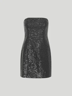 ROTATE BIRGER CHRISTENSEN Abiti<ABITO MINI TWILL SEQUIN Nero