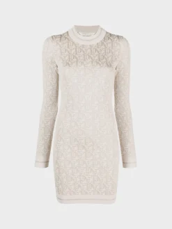 PALM ANGELS Abiti<ABITO MONOGRAM JACQUARD MINI Bianco