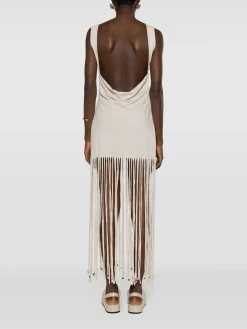 ALANUI Abiti<ABITO MONSOON FRINGED CANVAS Bianco