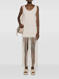 ALANUI Abiti<ABITO MONSOON FRINGED CANVAS Bianco