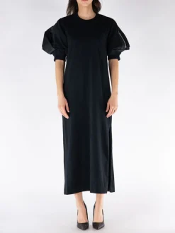 SACAI Abiti<ABITO NYLON TWILL X COTTON JERSEY Nero