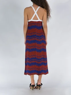 WALES BONNER Abiti<ABITO PALM KNIT Bianco, Blu, Rosso