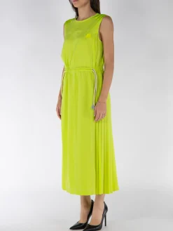 MONCLER Abiti<ABITO PLISSÉ Verde, Lime