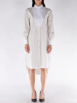 WALES BONNER Abiti<ABITO RISE CAMICIA Beige, Bianco