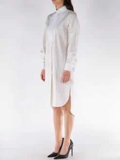 WALES BONNER Abiti<ABITO RISE CAMICIA Beige, Bianco