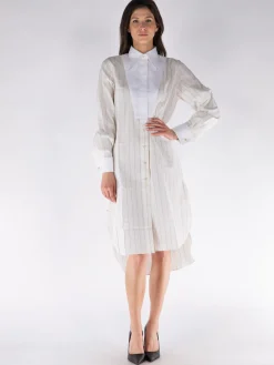 WALES BONNER Abiti<ABITO RISE CAMICIA Beige, Bianco