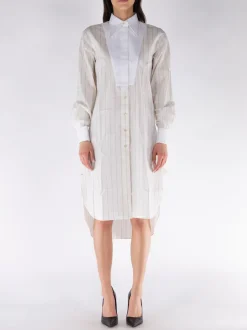 WALES BONNER Abiti<ABITO RISE CAMICIA Beige, Bianco