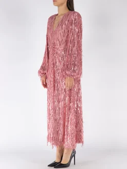ROTATE BIRGER CHRISTENSEN Abiti<ABITO SEQUIN MIDI Rosa